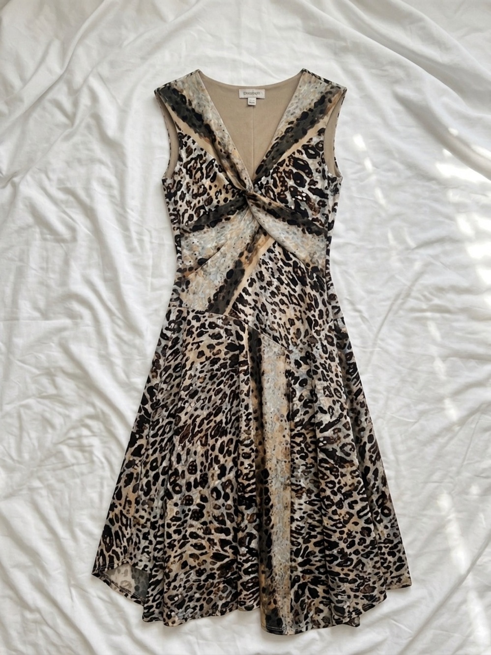 Dressbarn Women’s Leopard-Print Twist-Front Dress